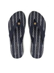 Tommy Hilfiger Japonki Th Chain Print FW0FW08514 Granatowy. Niebieskie klapki damskie Tommy Hilfiger, bez wzorów, z materiału, bez obcasa, bez zapięcia. Za 129.99 zł.