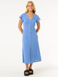 Rip Curl Sukienka "Premium Surf" w kolorze niebieskim rozmiar: S. Niebieskie sukienki damskie Rip Curl, bez wzorów, z bawełny, bez ramiączek. Za 166.49 zł.