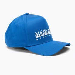 Czapka z daszkiem Napapijri F-Box. Niebieskie czapki z daszkiem damskie Napapijri, bez wzorów. Za 109.99 zł.