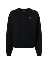 HUGO Bluza - Deroxina Kobiety Bawełna czarny, L. Czarne bluzy damskie Hugo, l, z aplikacjami, z bawełny, bez kaptura. Za 329.95 zł.