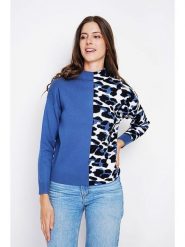 ASSUILI Sweter w kolorze niebiesko-czarno-białym rozmiar: 42. Białe swetry klasyczne damskie Assuili, bez kołnierzyka. Za 113.99 zł.