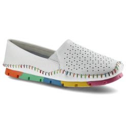 Białe Półbuty Artiker Damskie Stylowe Lekkie Buty. Białe półbuty damskie Artiker, na lato, bez wzorów, ze skóry, bez obcasa, bez zapięcia. Za 149.00 zł.