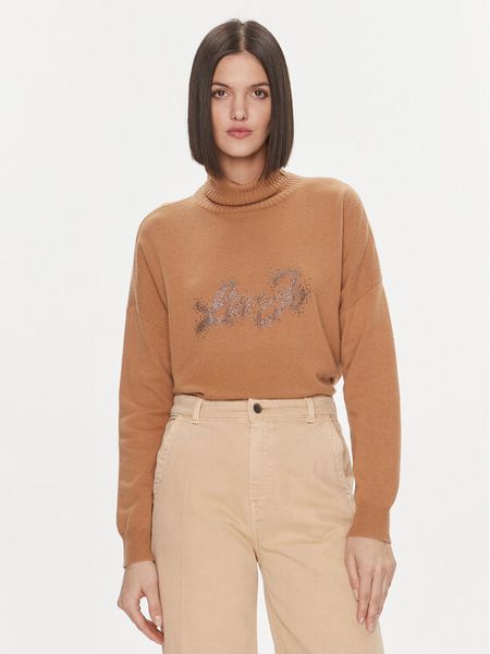 Liu Jo Golf MF3432 MS14G Brązowy Regular Fit. Brązowe golfy damskie Liu Jo, l, bez wzorów, z wiskozy, bez ramiączek. Za 399.99 zł.