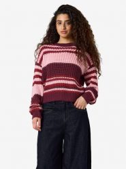 Noisy may Sweter "Charlie" w kolorze bordowo-różowym rozmiar: XS. Czerwone swetry klasyczne damskie Noisy may, xs, ze splotem, bez kołnierzyka. Za 129.95 zł.