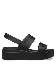 Crocs Sandały Brooklyn 4U 210676 Czarny. Czarne sandały damskie Crocs, bez wzorów, z tworzywa sztucznego, bez obcasa, na płaskiej podeszwie, bez zapięcia. Za 259.99 zł.
