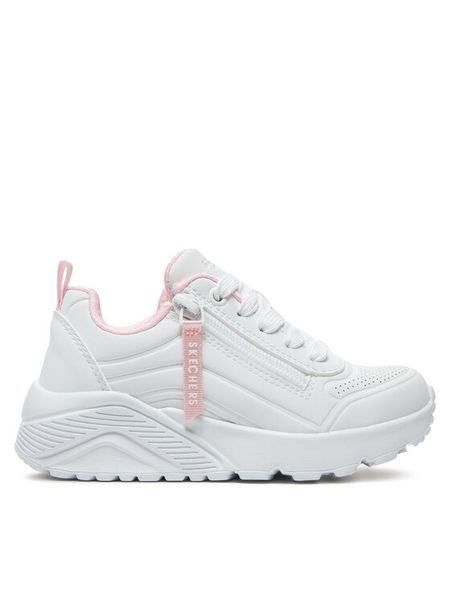 Skechers Sneakersy Uno Lite 310387L Biały. Białe buty sportowe dziewczęce Skechers, ze skóry, bez zapięcia. Za 184.99 zł.