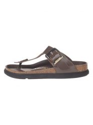 Birkenstock Skórzane japonki "Gizeh" w kolorze brązowym rozmiar: 39. Brązowe klapki damskie Birkenstock, bez wzorów, ze skóry, z otwartym noskiem, bez obcasa, bez zapięcia. Za 612.06 zł.