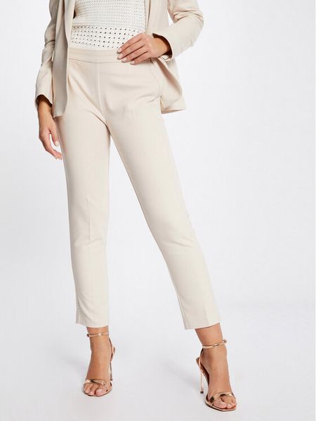 Morgan Spodnie materiałowe 211-PROSY.F Beżowy Slim Fit. Brązowe spodnie materiałowe damskie Morgan, bez wzorów, z bawełny. Za 189.99 zł.