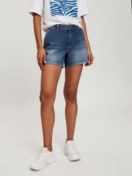 Cross Jeans Szorty dżinsowe w kolorze granatowym rozmiar: 27W. Niebieskie szorty damskie Cross Jeans, z aplikacjami, z bawełny. Za 73.93 zł.