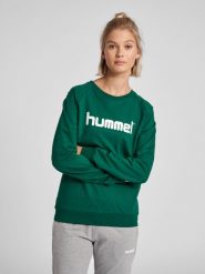 Bluza do piłki ręcznej damska Hummel Go Cotton Logo Sweatshirt Woman. Niebieskie bluzy damskie Hummel, s, bez wzorów, z bawełny, bez kaptura. Za 161.15 zł.