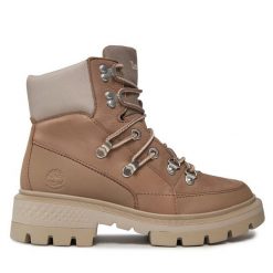 Trzewiki Timberland. Brązowe botki damskie Timberland, bez obcasa, na płaskiej podeszwie, bez zapięcia. Za 939.99 zł.