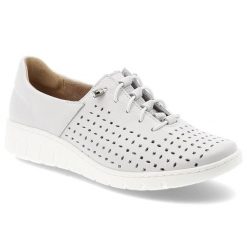 Półbuty damskie Wasak, ze skóry naturalnej licowej ażurowa cholewka sznurowanie lekka podeszwa casual, białe, 0810. Białe półbuty damskie Wasak, w ażurowe wzory, ze skóry, bez obcasa, bez zapięcia. Za 288.90 zł.