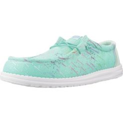 Buty HEY DUDE WALLY PARTY MESH Zielony. Zielone obuwie trekkingowe damskie Hey dude, z meshu, bez zapięcia. Za 222.99 zł.