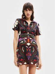 Desigual Sukienka codzienna Celia 22WWVW19 Kolorowy Regular Fit. Sukienki damskie Desigual, bez wzorów, z bawełny, bez ramiączek. Za 229.99 zł.
