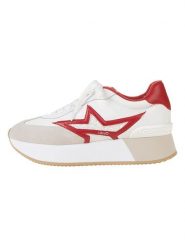 Liu Jo Skórzane sneakersy "Dreamy" w kolorze biało-czerwonym rozmiar: 40. Białe obuwie sportowe damskie Liu Jo, bez zapięcia. Za 250.94 zł.
