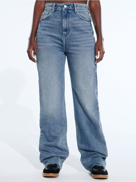 Jeansy wide leg - niebieski. Niebieskie jeansy damskie Sinsay, z podwyższonym stanem. Za 55.99 zł.