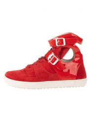Birkenstock Skórzane sneakersy "Thessaloniki" w kolorze czerwonym rozmiar: 36. Czerwone obuwie sportowe damskie Birkenstock, za kostkę, bez zapięcia. Za 553.95 zł.