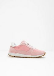 Sneakersy w stylu retro. Czerwone obuwie sportowe casual damskie bonprix, bez zapięcia. Za 104.99 zł.