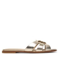 Klapki PINKO. Żółte klapki damskie Pinko, bez wzorów, bez obcasa, bez zapięcia. Za 919.99 zł.