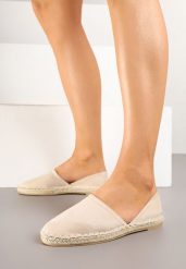 Beżowe Espadryle Ozdobione Wyciętą Cholewką i Plecionką Wommea. Brązowe espadryle damskie Renee, bez wzorów, bez obcasa, na płaskiej podeszwie. Za 54.99 zł.