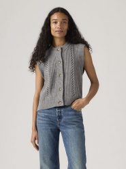 Levi's Kamizelka dzianinowa w kolorze szarym rozmiar: XS. Szare kamizelki damskie Levi's, s, bez wzorów, z dzianiny, bez kaptura. Za 91.77 zł.