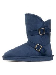 ISLAND BOOT Botki zimowe "Candace" w kolorze granatowym rozmiar: 37. Niebieskie botki damskie Island Boot, na zimę, z materiału, bez obcasa, bez zapięcia. Za 130.99 zł.