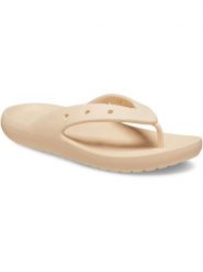 Crocs Japonki "Classic" w kolorze beżowym rozmiar: 37/38. Brązowe klapki damskie Crocs, bez wzorów, z otwartym noskiem, bez obcasa, bez zapięcia. Za 79.03 zł.