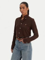 Polo Ralph Lauren Koszula 211924258501 Beżowy Slim Fit. Brązowe koszule damskie Polo Ralph Lauren, xxs, bez wzorów, z bawełny, bez kołnierzyka, bez ramiączek. Za 729.99 zł.