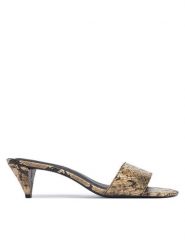 Tommy Hilfiger Klapki Th Mid Mule FW0FW09429 Beżowy. Brązowe klapki damskie Tommy Hilfiger, bez wzorów, ze skóry, bez obcasa, bez zapięcia. Za 489.99 zł.