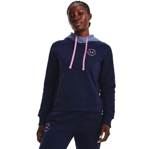 Bluza damska Under Armour Rival Fleece CB Hoodie. Niebieskie bluzy damskie Under Armour, s, bez wzorów, bez kaptura. Za 167.12 zł.