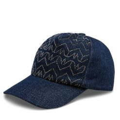 Czapka z daszkiem Patrizia Pepe. Niebieskie czapki z daszkiem damskie Patrizia Pepe, bez wzorów. Za 579.99 zł.