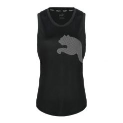 Koszulka damska PUMA Train All Day Big Cat Tank. Czarne koszulki sportowe damskie Puma, xs, bez wzorów, bez ramiączek. Za 94.99 zł.