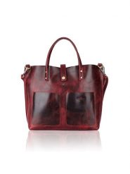 WEZBEY Skórzana torebka "Juana" w kolorze bordowym - 40 x 31 x 13,5 cm rozmiar: onesize. Czerwone torebki klasyczne damskie WEZBEY, z materiału, przez ramię, bez dodatków. Za 208.83 zł.