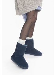 Gooce Skórzane botki zimowe "Fairfield" w kolorze granatowym rozmiar: 36. Niebieskie botki damskie Gooce, na zimę, ze skóry, bez obcasa, bez zapięcia. Za 197.63 zł.