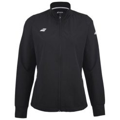 Bluza dresowa damska Babolat Play Jacket do tenisa. Czarne bluzy damskie BABOLAT, bez wzorów, z dresówki, bez kaptura. Za 379.99 zł.