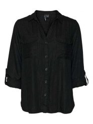 Vero Moda Bluzka w kolorze czarnym rozmiar: XL. Czarne bluzki damskie Vero Moda, xl, bez wzorów, bez kołnierzyka, bez ramiączek. Za 78.28 zł.