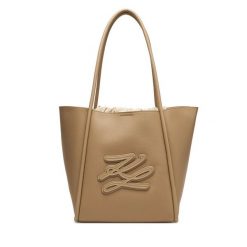Torebka KARL LAGERFELD. Brązowe shopper bag KARL LAGERFELD, bez wzorów, bez dodatków. Za 1,399.00 zł.