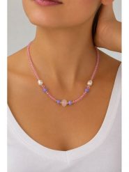 Pierres delicates Pozłacany naszyjnik z kwarcem różowym - dł. 45 cm rozmiar: onesize. Czerwone naszyjniki damskie Pierres delicates, z kwarcem, pozłacane. Za 65.95 zł.