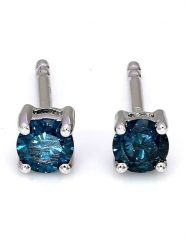 Vittoria Jewels Złote kolczyki-wkrętki z diamentami rozmiar: onesize. Niebieskie kolczyki damskie Vittoria Jewels, z diamentem, złote. Za 674.99 zł.