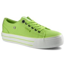 Zielone Trampki Big Star Buty Damskie Półbuty. Zielone trampki damskie Big Star, bez wzorów, z dresówki, bez zapięcia. Za 95.50 zł.