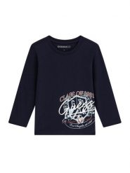 Guess Bluzka N6YI14 K3802 Granatowy Regular Fit. Niebieskie t-shirty i koszulki chłopięce Guess, z aplikacjami, z bawełny, bez kołnierzyka, bez ramiączek. Za 84.99 zł.