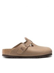 Birkenstock Klapki Boston Bs 960813 Beżowy. Brązowe klapki damskie Birkenstock, bez wzorów, z nubiku, bez obcasa, bez zapięcia. Za 509.00 zł.