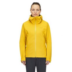 Kurtka przeciwdeszczowa damska Rab Women's Downpour Light Jacket z kapturem. Szare kurtki damskie RAB, s, bez wzorów, z kapturem. Za 539.99 zł.