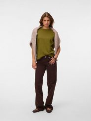 Vero Moda Koszulka w kolorze khaki rozmiar: M. Brązowe bluzki damskie Vero Moda, m, bez wzorów, z bawełny, bez kołnierzyka, bez ramiączek. Za 55.95 zł.