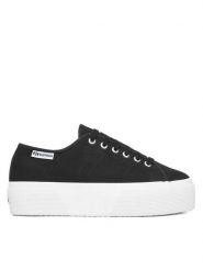 Superga Tenisówki 3790 Platform S3134MW Czarny. Czarne obuwie sportowe damskie Superga, bez wzorów, z materiału, bez zapięcia. Za 299.99 zł.