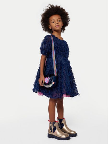 Billieblush Sukienka codzienna U20517 Granatowy Regular Fit. Niebieskie sukienki dziewczęce Billieblush, bez wzorów, z syntetyku, bez ramiączek, proste. Za 239.99 zł.