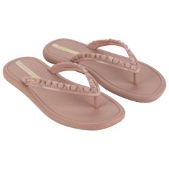 Japonki klapki damskie plażowe Ipanema Meu Sol Ad. Czerwone klapki damskie Ipanema, bez wzorów, z materiału, bez obcasa, bez zapięcia. Za 112.00 zł.