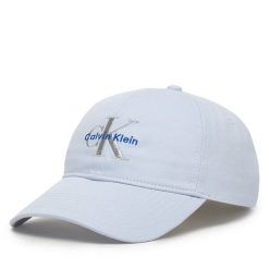 Czapka z daszkiem Calvin Klein. Niebieskie czapki z daszkiem damskie Calvin Klein, bez wzorów. Za 169.99 zł.