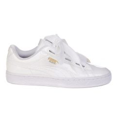PUMA Basket Heart Patent ZLN 0345 — Białe sneakersy. Fioletowe obuwie sportowe damskie Puma, ze skóry, bez zapięcia. Za 264.99 zł.