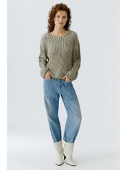 Oui Sweter w kolorze oliwkowo-kremowym rozmiar: 36. Brązowe swetry klasyczne damskie Oui, ze splotem, bez kołnierzyka. Za 304.99 zł.